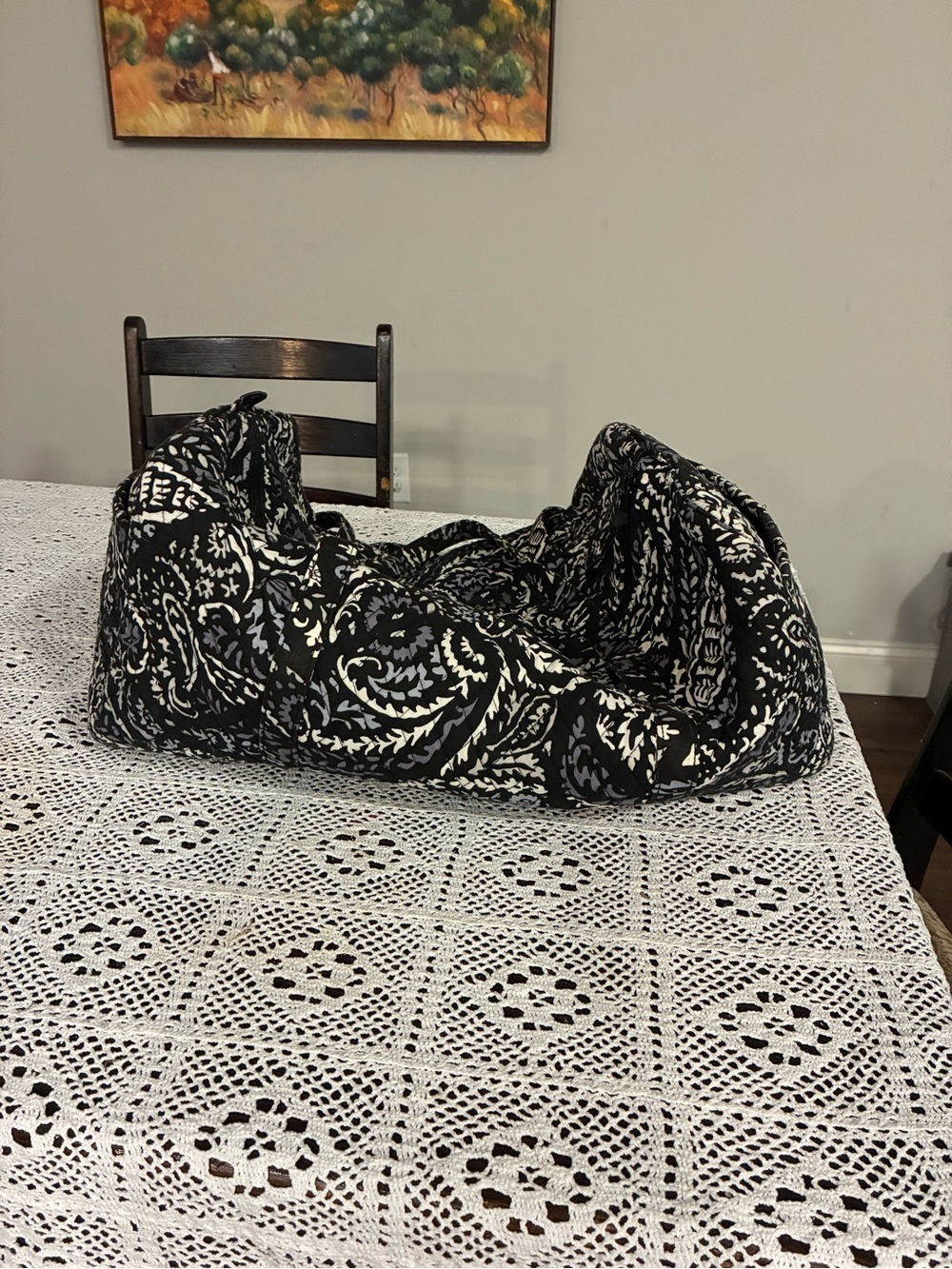 Black and White Paisley Shoulder Bag